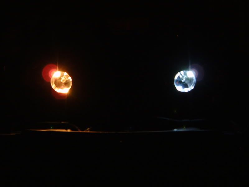  refracts off of the high beam light housing, WLED-W6 on the left (again, 