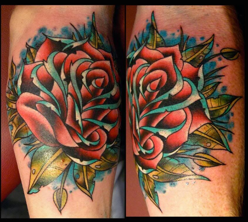 dustin poolerose tattootraditional tattooflower tattootraditional rose 