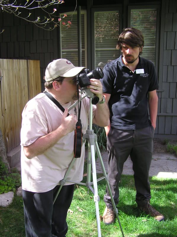 Ken getting advice from Ansel Adams Gallery Staff Photographer Evan Russel