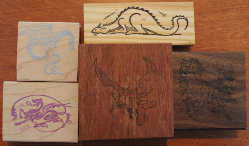 dragon, pegasus, unicorn stamps