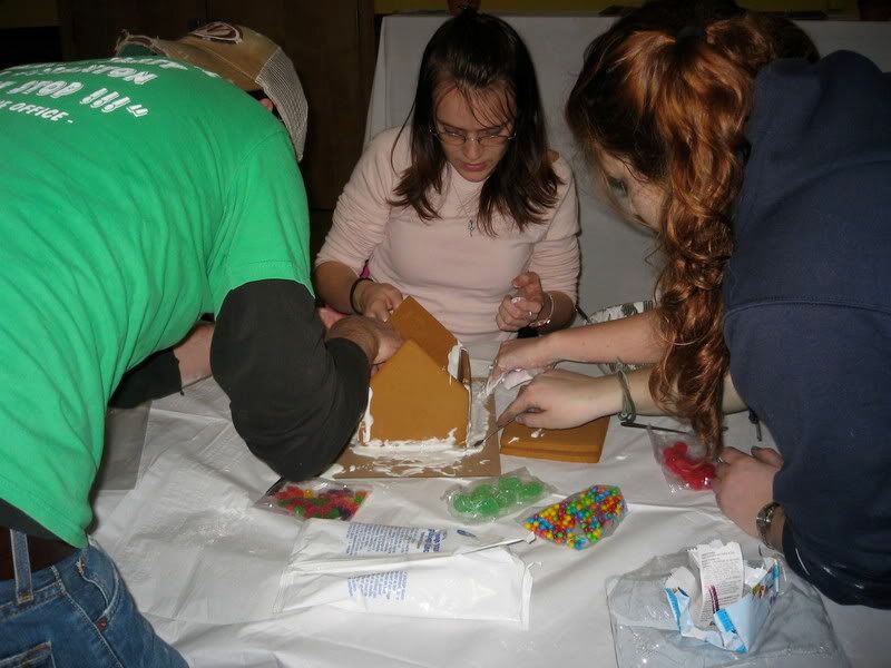 Teams working on their houses!