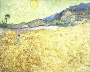 Campo di grano con mietitore - Vincent Van Gogh