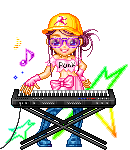 Animated punk girl keyboard music doll ani gif cute Pictures, Images and Photos