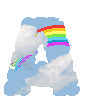 Rainbow clouds alphabet animated gif Pictures, Images and Photos
