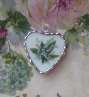 Lily of the Valley  Heart  Pendant