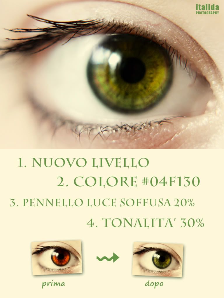 italida - colorare gli occhi con Photoshop - tutorial