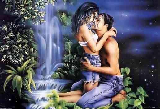 lovers in waterfall Pictures, Images and Photos