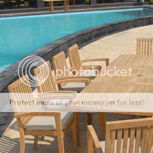 11 PC Teak Outdoor Patio Dining set Table Chairs PRRA10  