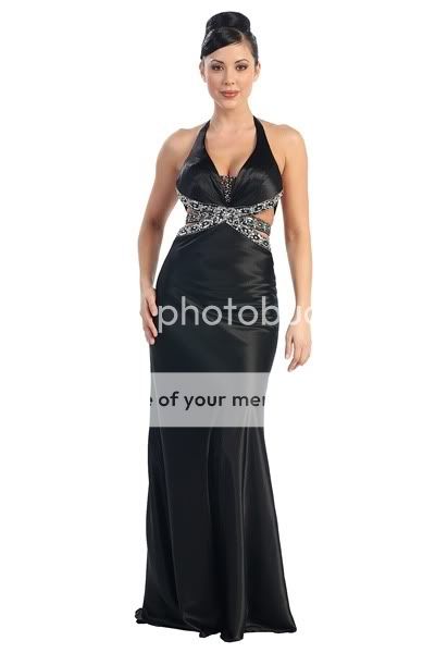 New Sexy Beautiful Deep Back Deep V Neck Long Formal Dress Gown 6 