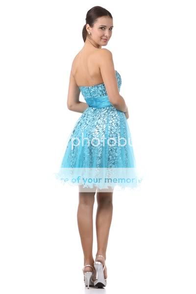 Strapless Sweetheart Chiffon Crystal Animal Print Prom Bridesmaid 